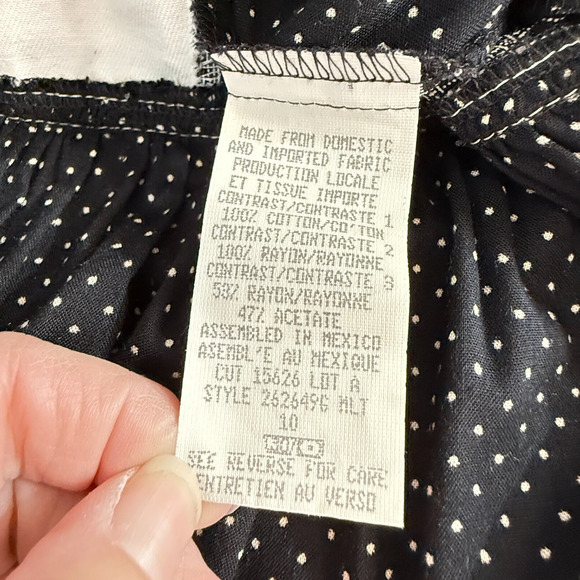 Vtg Carol Little Black White Minimalist Gingham Floral Rayon Blend‎ Maxi Dress - Picture 11 of 11